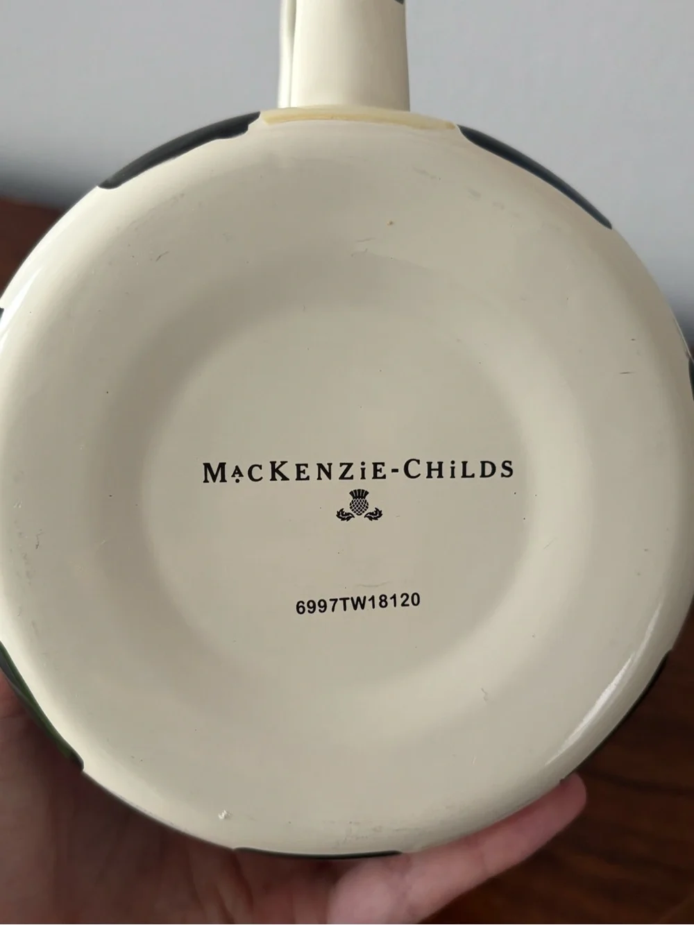 Mackenzie-Childs Courtly Check 7 Cup Measuring Cup Enamel Pitcher